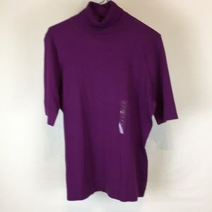 ❤️Worthington Large L-Plum Short Sleeve Turtleneck